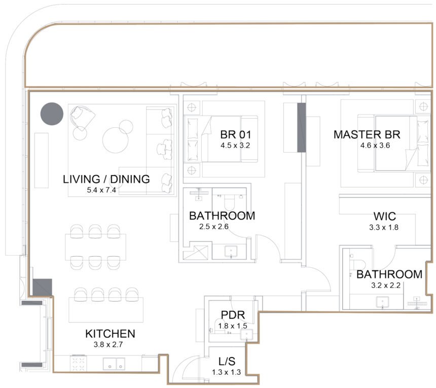 Планировки Serenia Living - 2 спальни Апартаменты